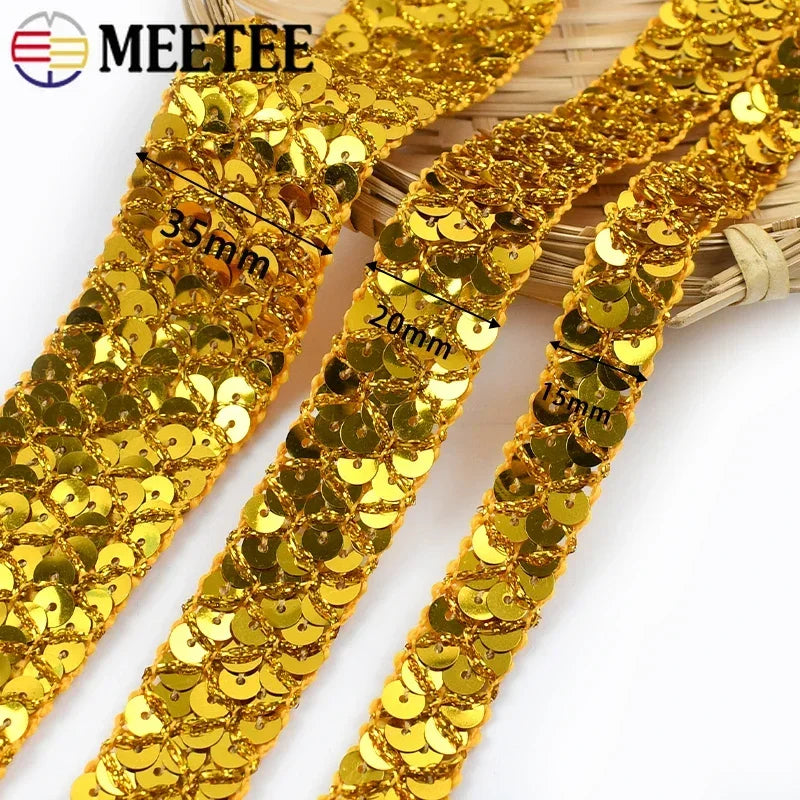 2–10M Sequin Ribbon Lace Trim – DIY Sewing & Wedding Decor