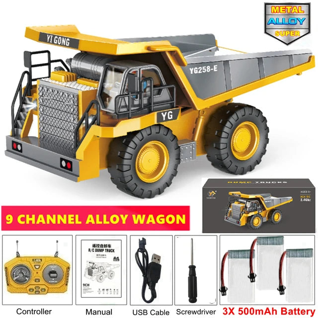 4WD RC Excavator Dump Truck Bulldozer Toy – Construction Vehicle