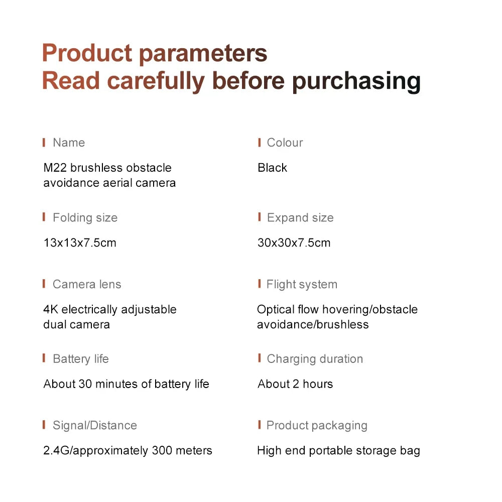 M22 Drone 8K/4K HD GPS Camera Foldable Quadcopter with Obstacle Avoidance