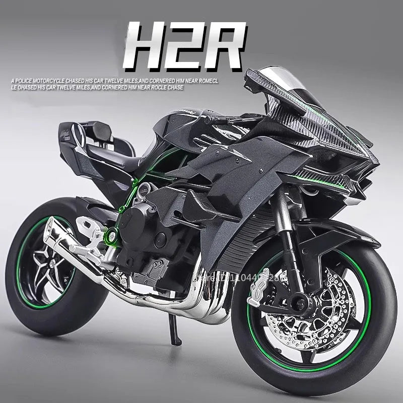 1:12 Kawasaki 400 H2R S1000RR Diecast Motorcycle Toy – Steering Front Wheel & Lights