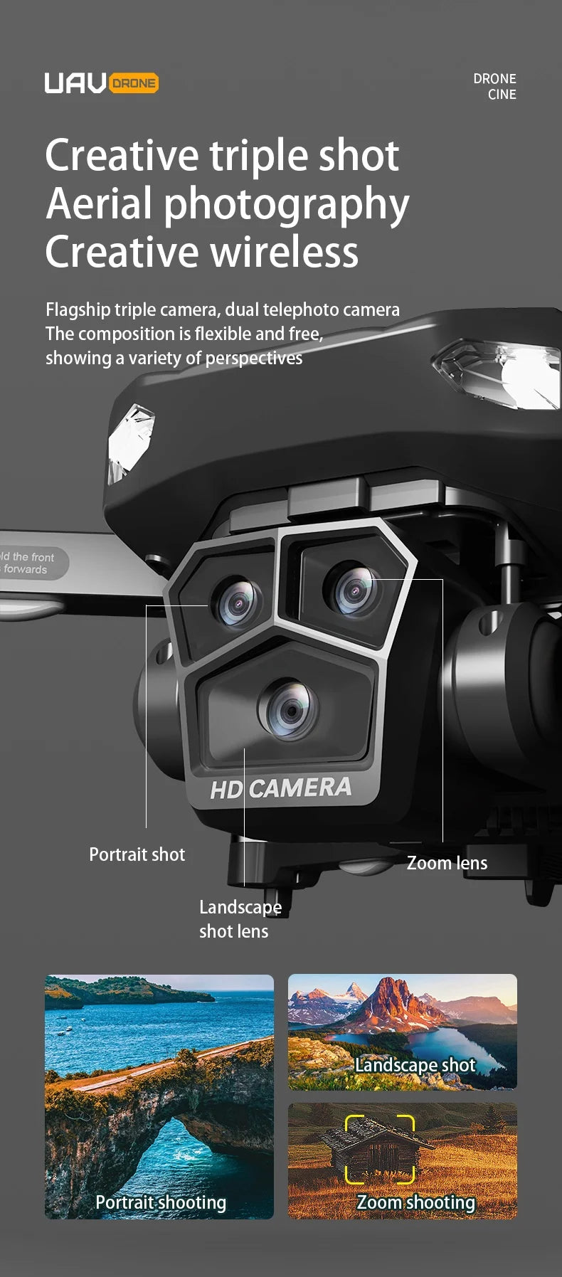 UVA P20 Drone – 8K HD Camera, 3-Axis Gimbal GPS Quadcopter