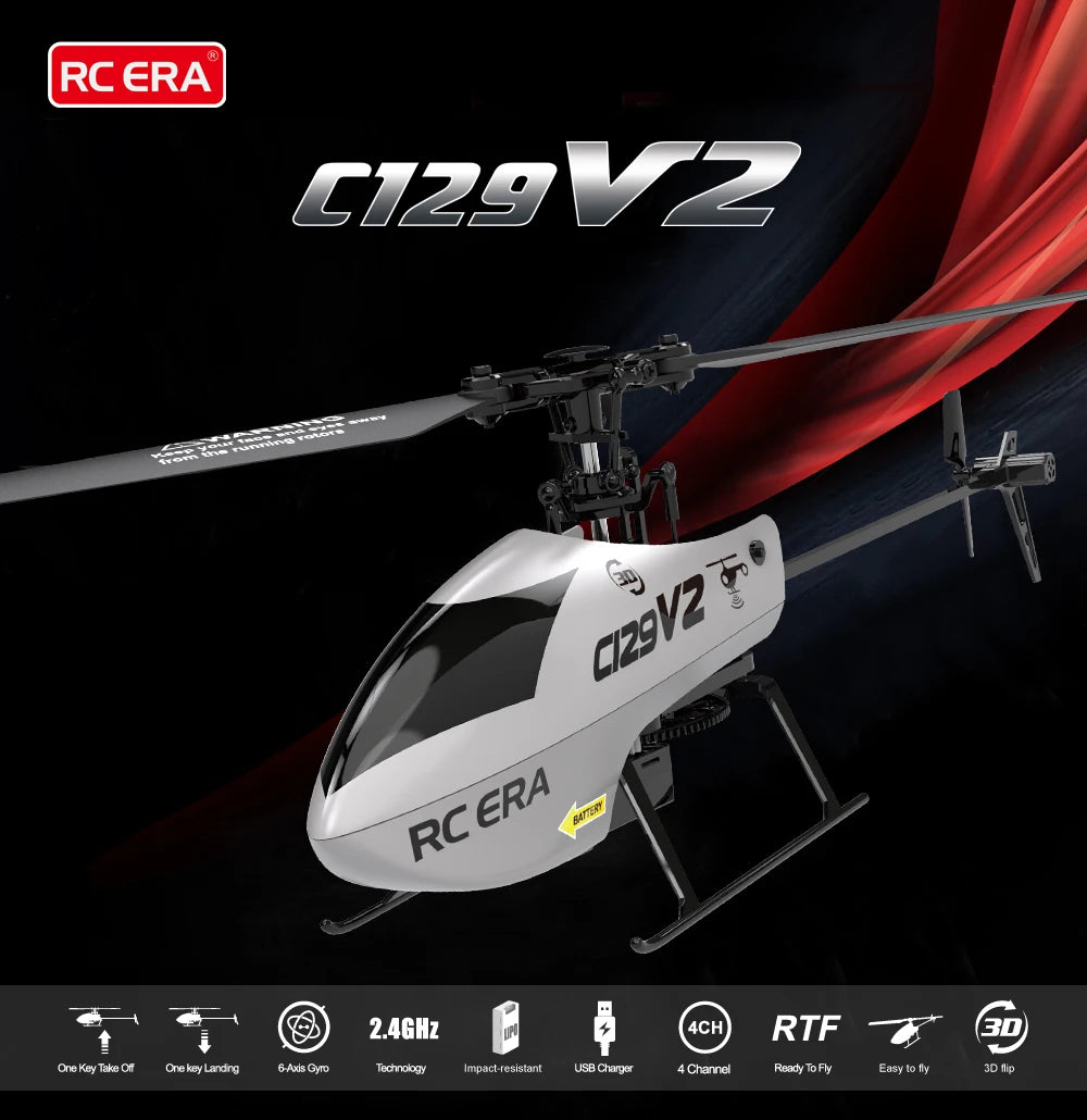 ERA C129V2 RC Helicopter 2.4GHz RTF with 6-Axis Gyro & 3D Flip