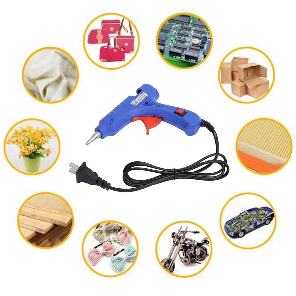 20W Mini Hot Melt Glue Gun – DIY Electric Repair Tool with 7mm Glue Stick Compatibility (EU Plug)