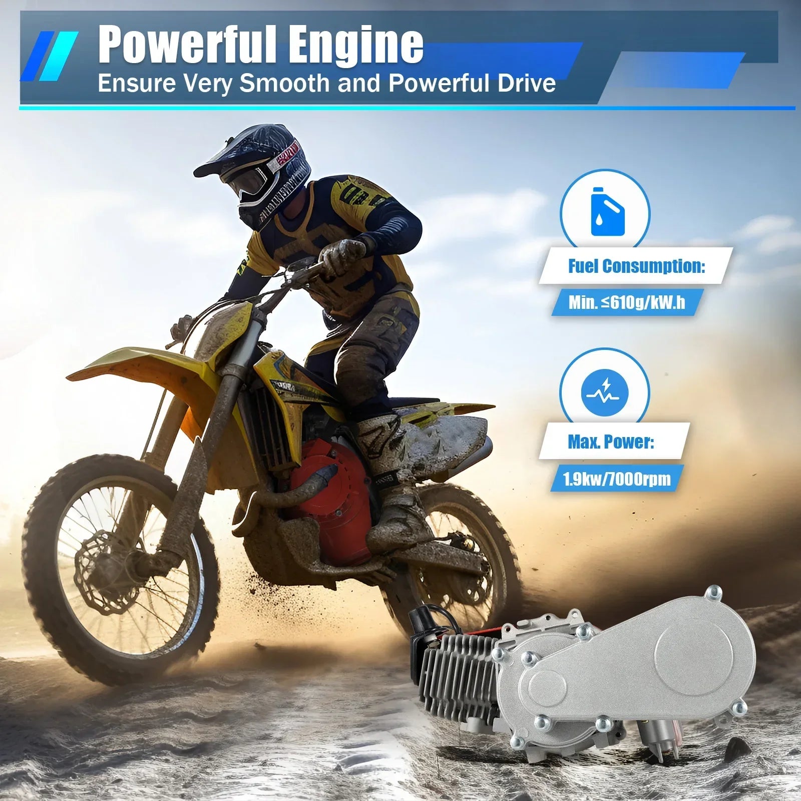 49CC 2-Stroke Pull Start Gas Engine with Electronic Ignition