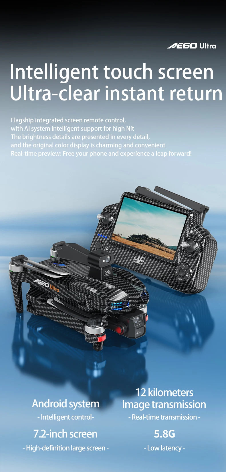 AE60 GPS Drone – 8K Camera, 3-Axis Gimbal, Obstacle Avoidance Quadcopter