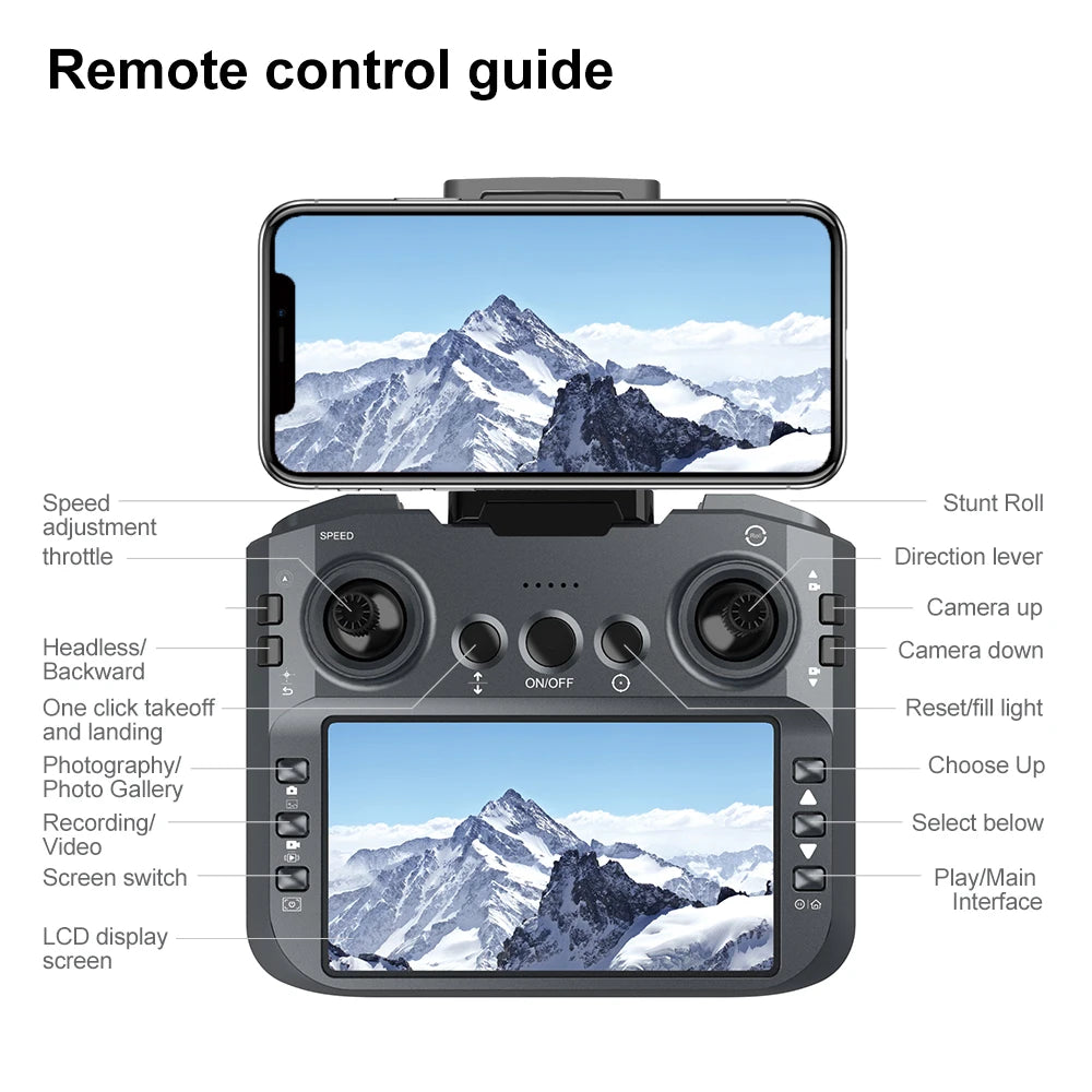 V666 Mini Drone 4K HD Camera FPV Quadcopter with Screen