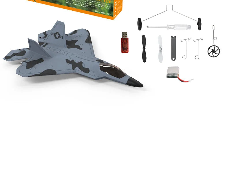 2024 F22S RC Airplane 2.4G 4CH Raptor Jet with LED & Gyro