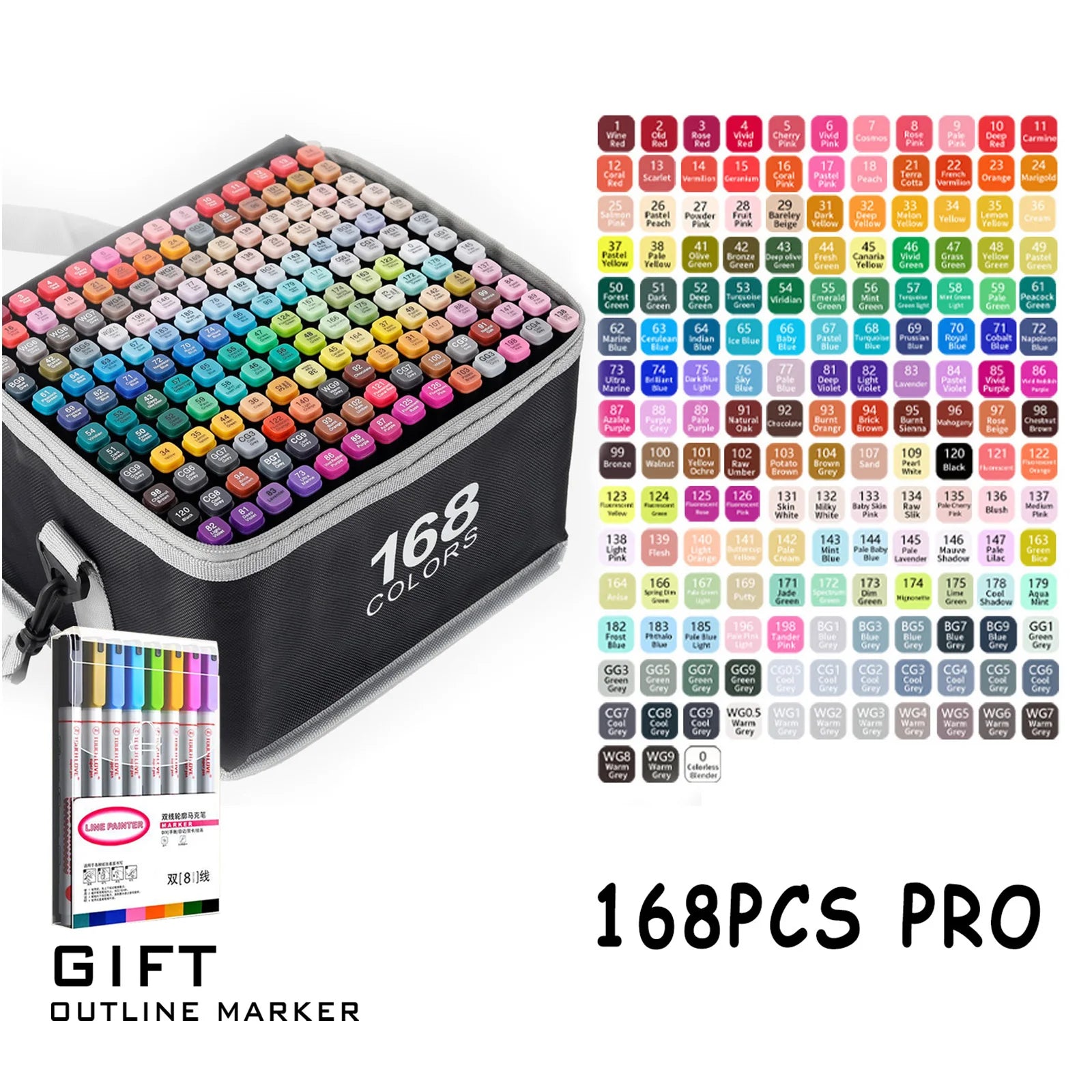 Double Tip Permanent Art Marker Pens – 24–168 Colors