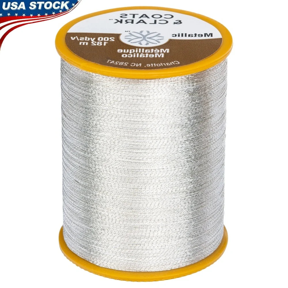 Metallic Silver Embroidery Thread – 200 Yards, 40WT