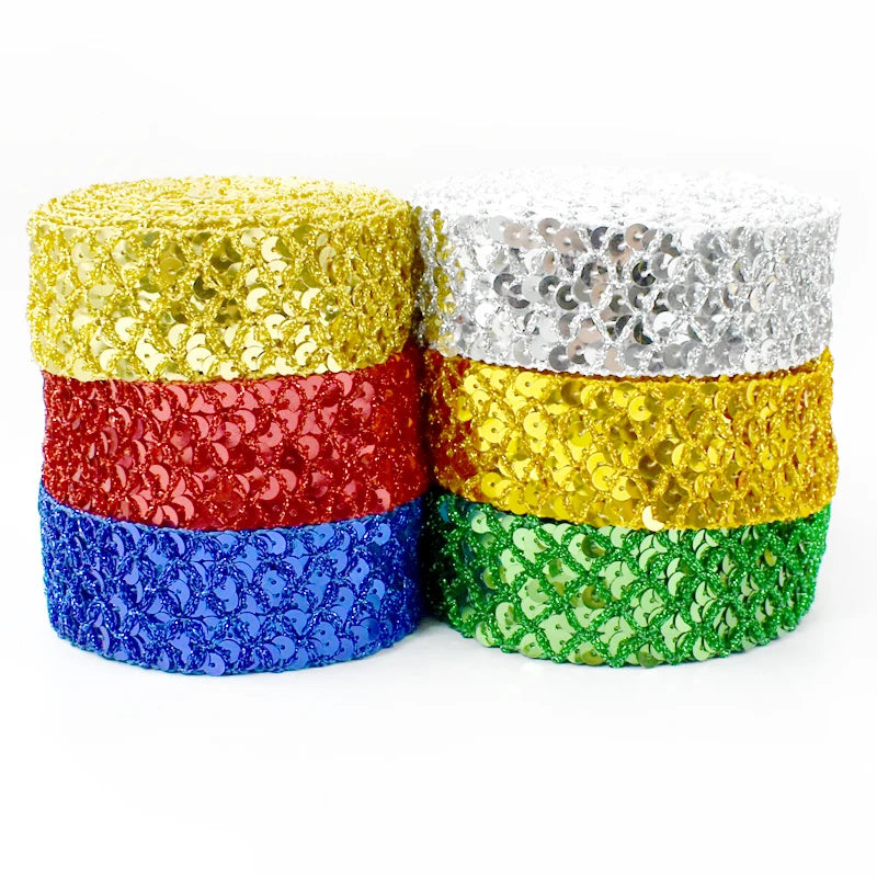 2–10M Sequin Ribbon Lace Trim – DIY Sewing & Wedding Decor