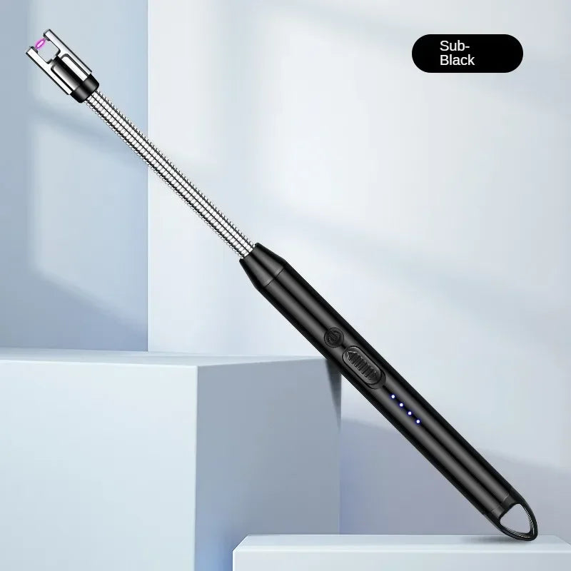 360° USB Electric Arc Lighter – Plasma Pulse Windproof Rechargeable BBQ Candle Lighter with Power Display