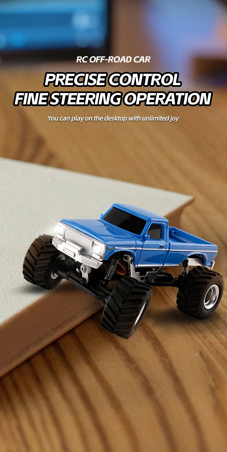 1/36 RC Crawler Car 4WD Off-Road with LED Lights – RTR