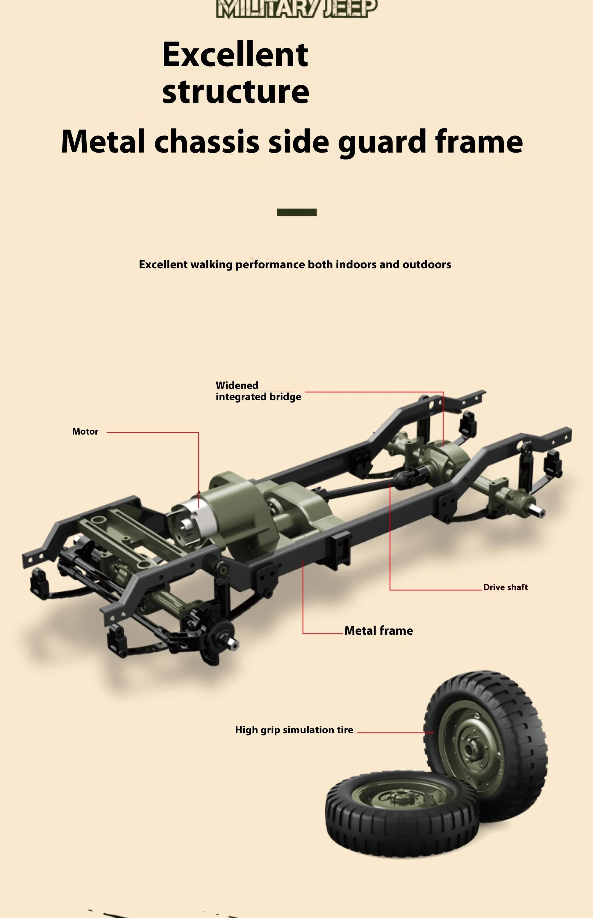 JJRC C8815 RC Jeep Willys 1/12 4WD Military Crawler Truck RTR