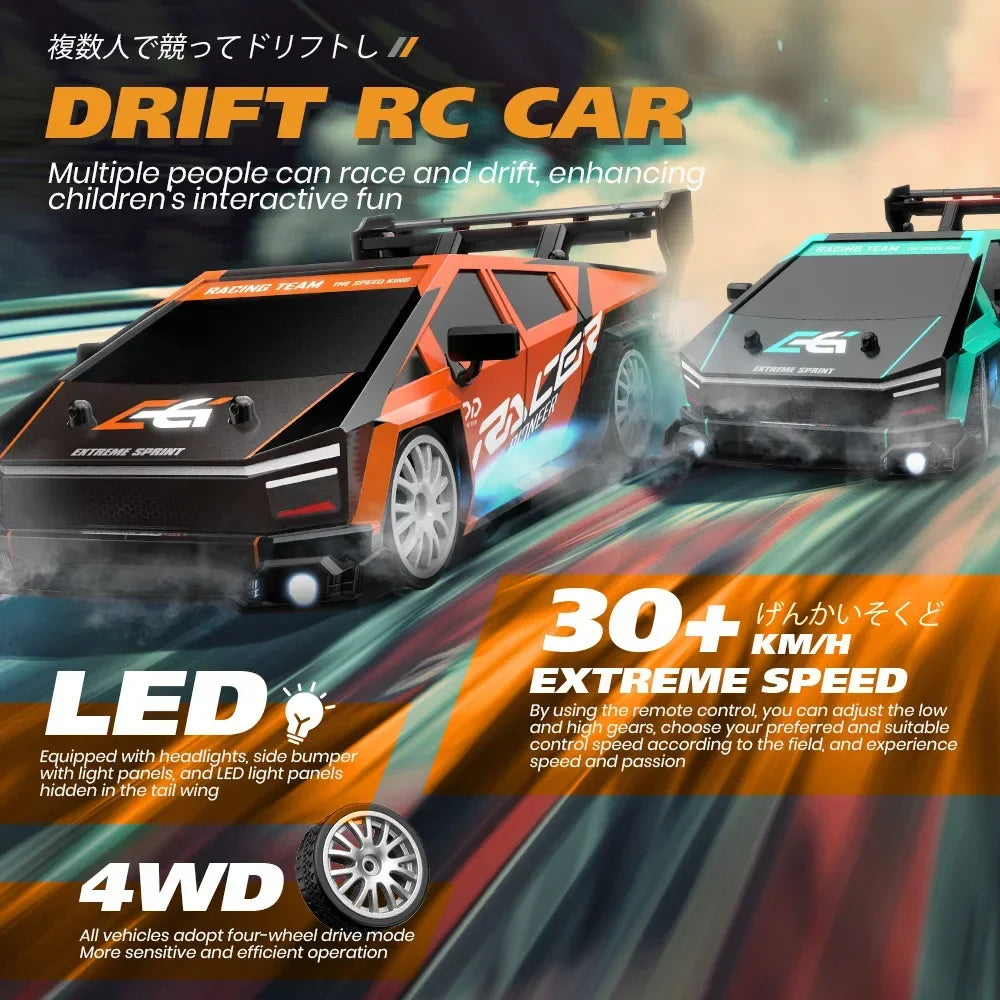 1/24 RC Drift Car 4WD 30km/h with LED Lights – High Speed