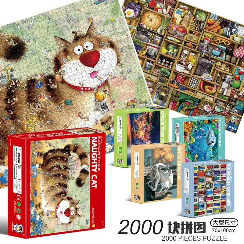 2000-Piece Landscape Jigsaw Puzzle – Educational Game for Kids & Children