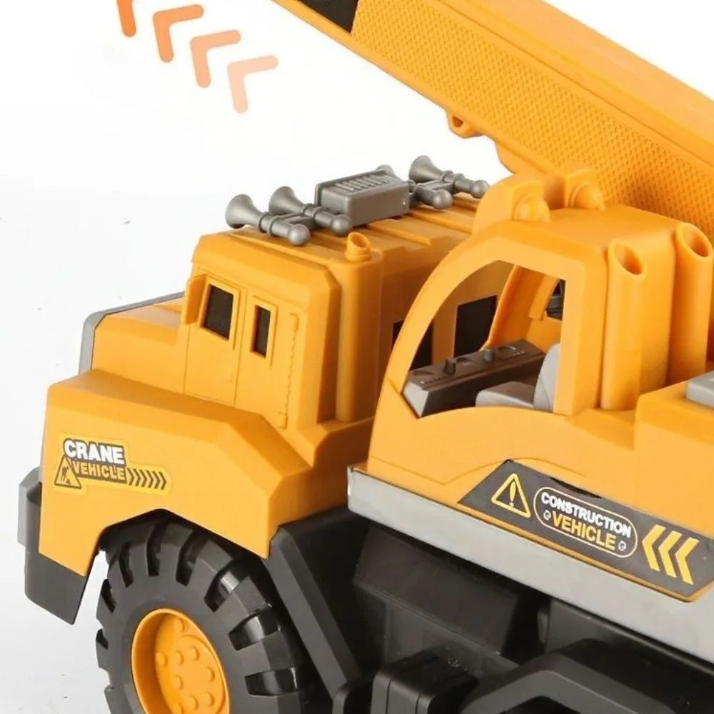 Mini Plastic Engineering Vehicle Toys – Inertia Excavator & Bulldozer Push-and-Go Models