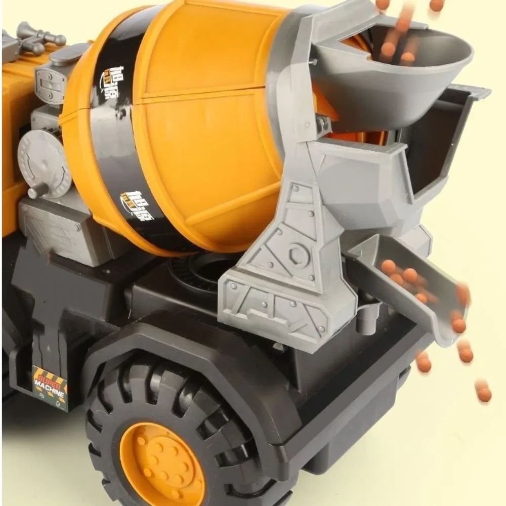 Mini Plastic Engineering Vehicle Toys – Inertia Excavator & Bulldozer Push-and-Go Models