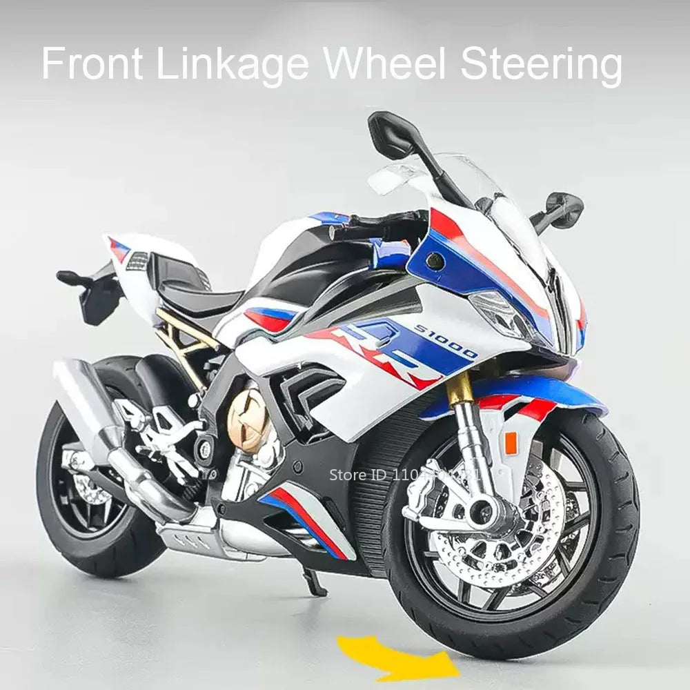 1:12 Kawasaki 400 H2R S1000RR Diecast Motorcycle Toy – Steering Front Wheel & Lights
