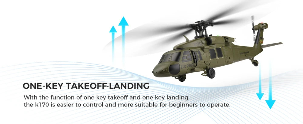 WLtoys K170 RC Helicopter Black Hawk 4CH Dual Brushless