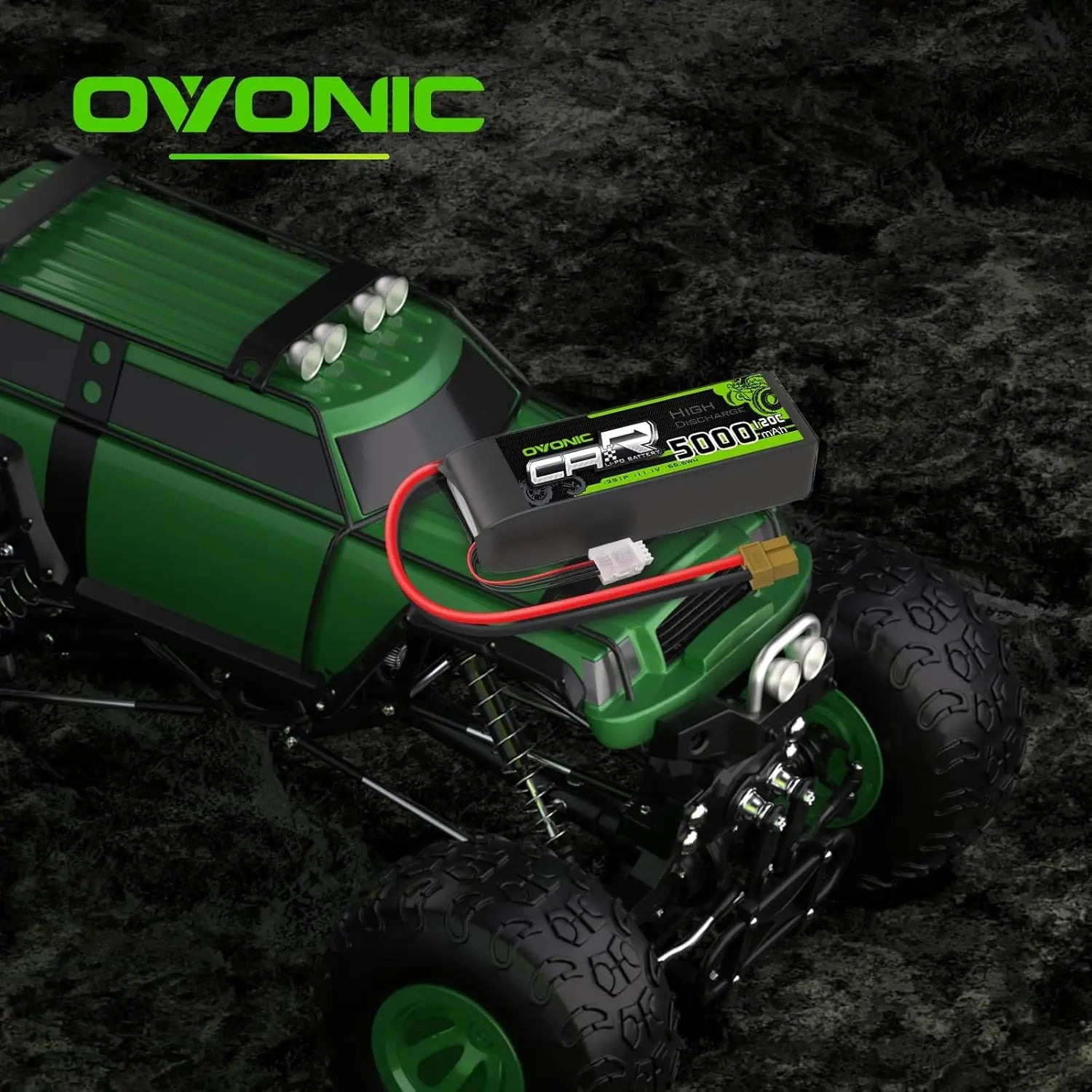 Ovonic 3S LiPo Battery 11.1V 5000mAh 100C with TRA Plug – 2 Pack