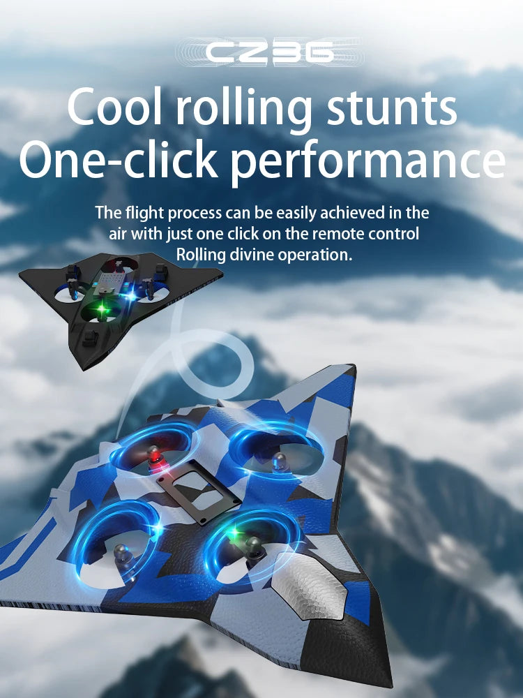 CZ36 Foam RC Glider Plane – Stunt Throw & Fly Toy