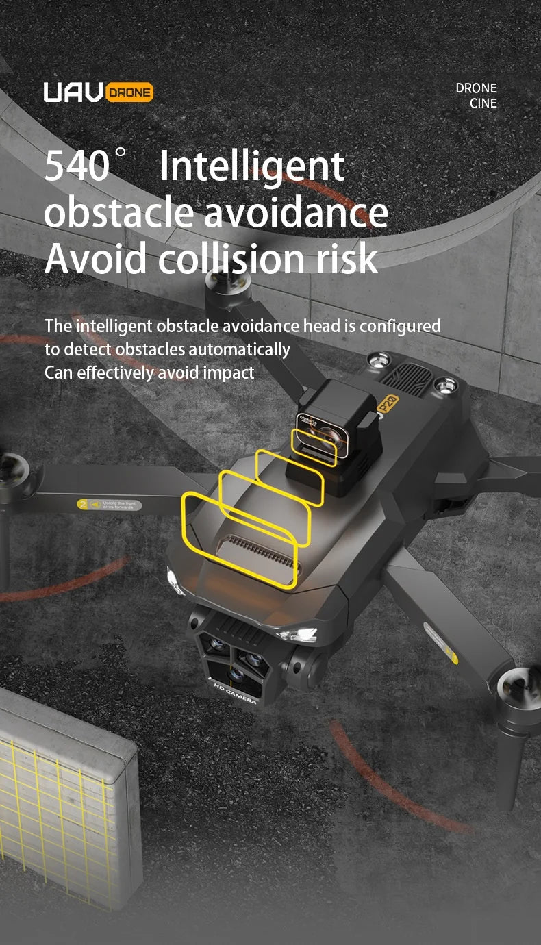 UVA P20 Drone – 8K HD Camera, 3-Axis Gimbal GPS Quadcopter