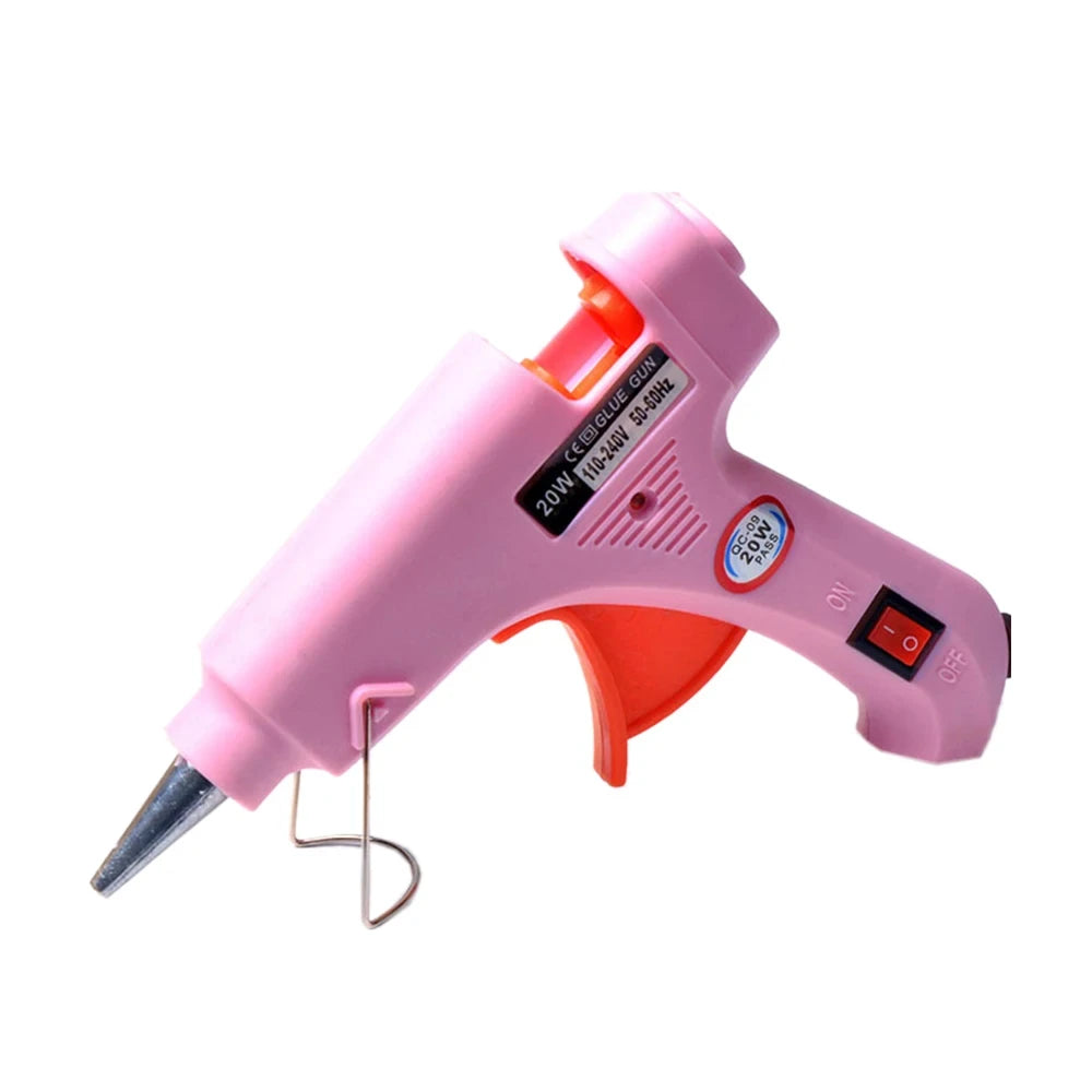 20W Mini Hot Melt Glue Gun – DIY Electric Repair Tool with 7mm Glue Stick Compatibility (EU Plug)