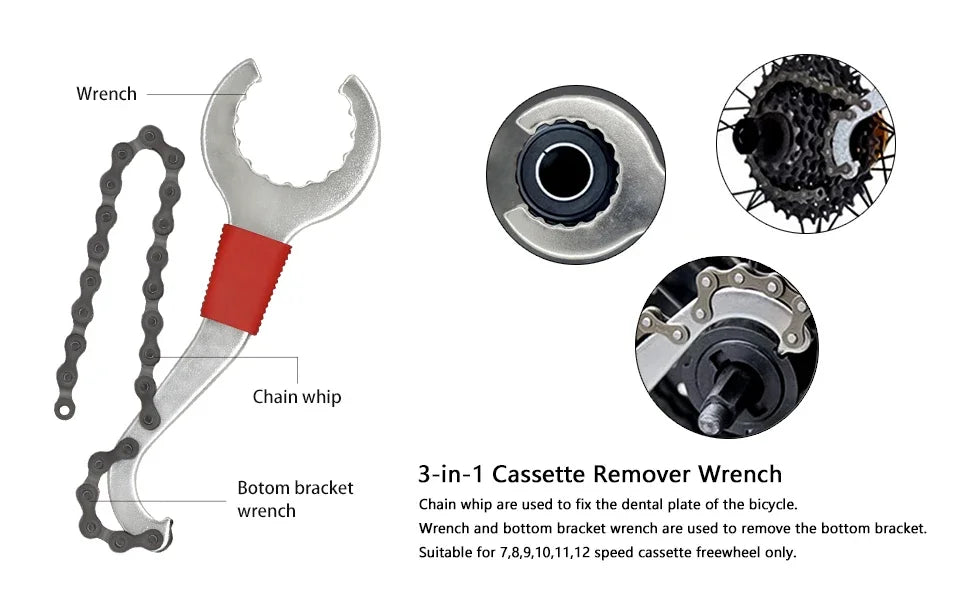 Bicycle Repair Tool Kit – Chain Breaker, Crank Puller, Pedal Remover, Bike Tools Set for MTB & Road Cycling