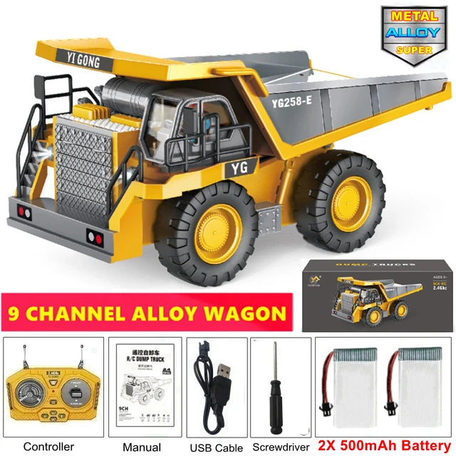 4WD RC Excavator Dump Truck Bulldozer Toy – Construction Vehicle
