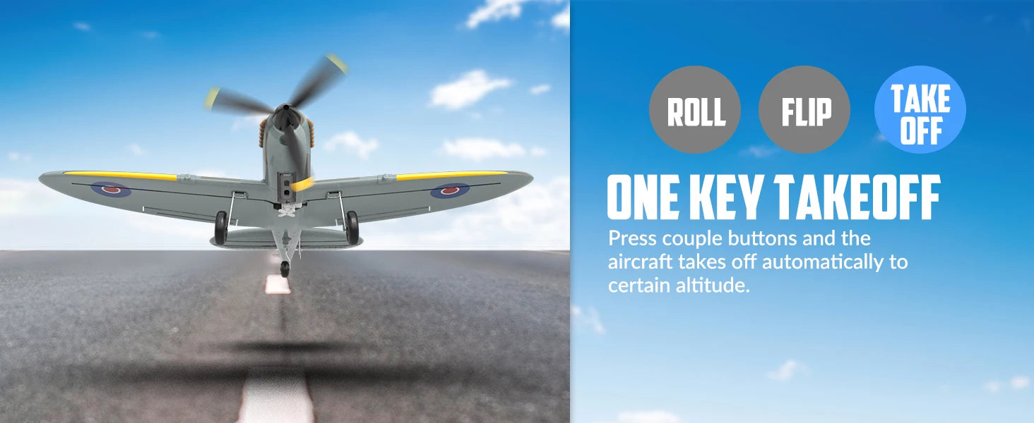 Volantex Spitfire RC Plane 2.4G 4CH Warbird – 400mm RTF