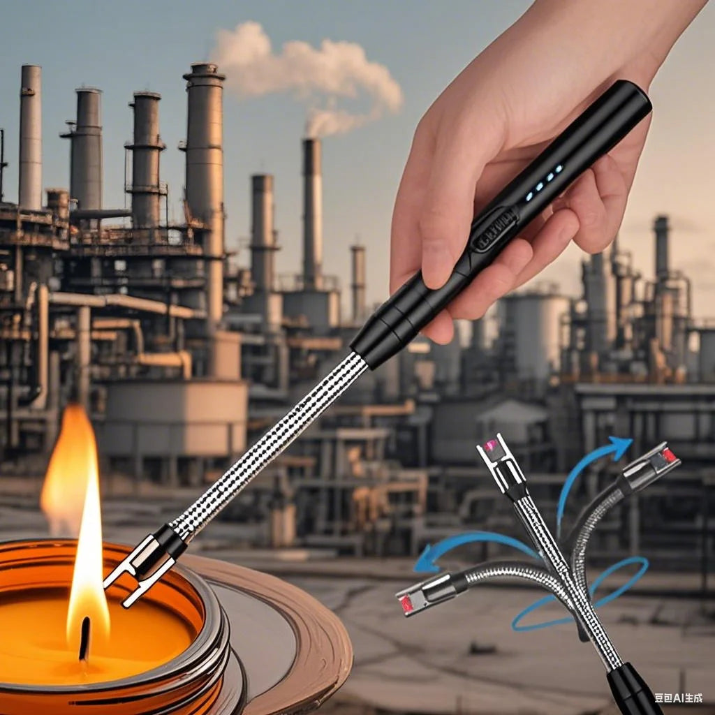 360° USB Electric Arc Lighter – Plasma Pulse Windproof Rechargeable BBQ Candle Lighter with Power Display