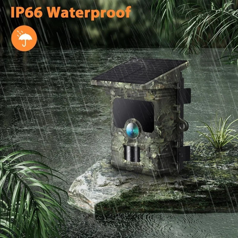 30MP 2K Solar Trail Camera with Infrared Night Vision