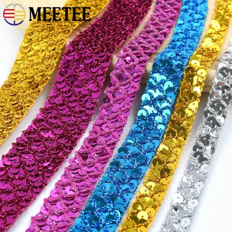 2–10M Sequin Ribbon Lace Trim – DIY Sewing & Wedding Decor