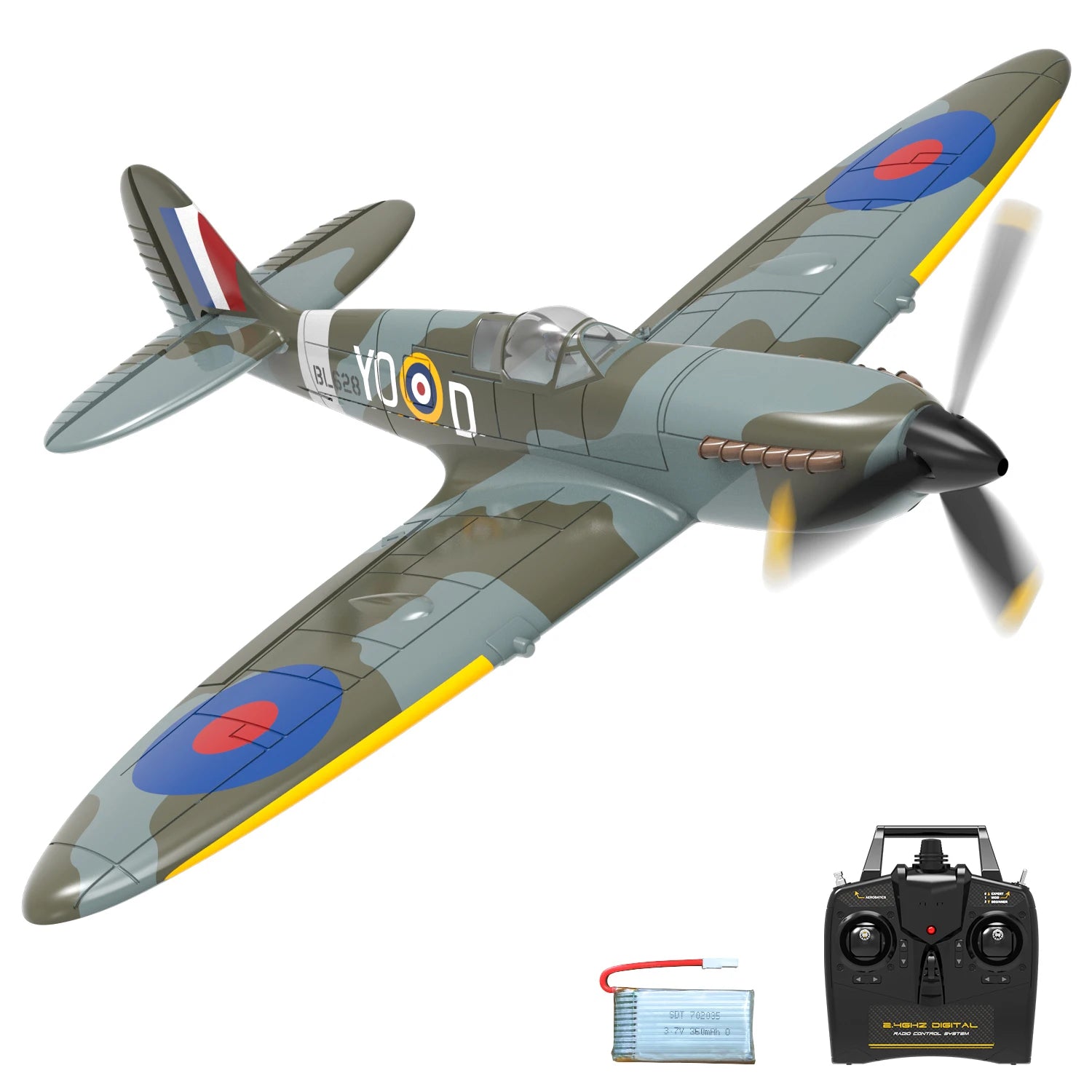 Volantex Spitfire RC Plane 2.4G 4CH Warbird – 400mm RTF