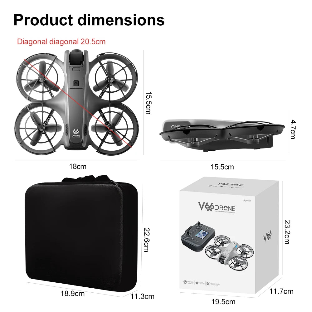V666 Mini Drone 4K HD Camera FPV Quadcopter with Screen