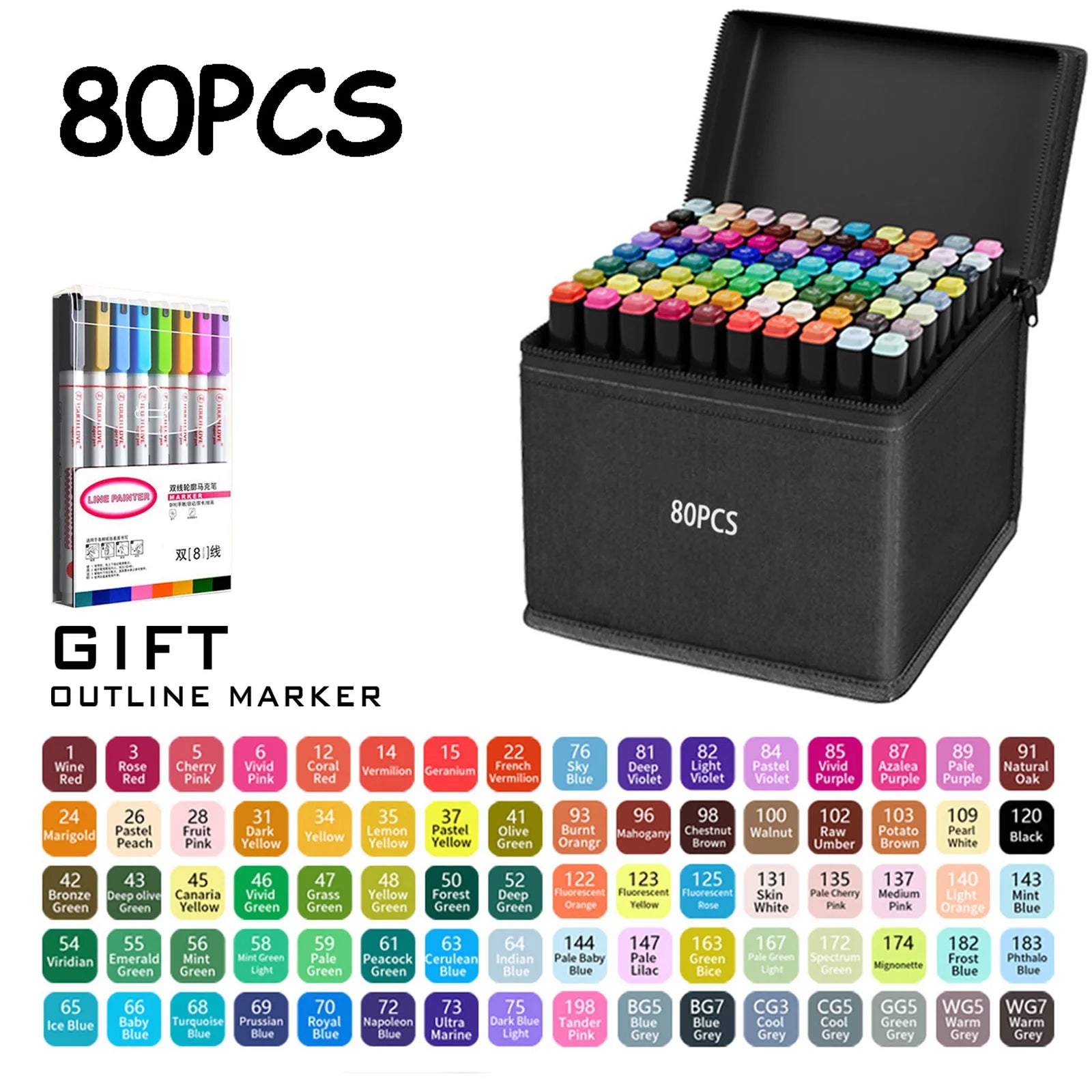 Double Tip Permanent Art Marker Pens – 24–168 Colors