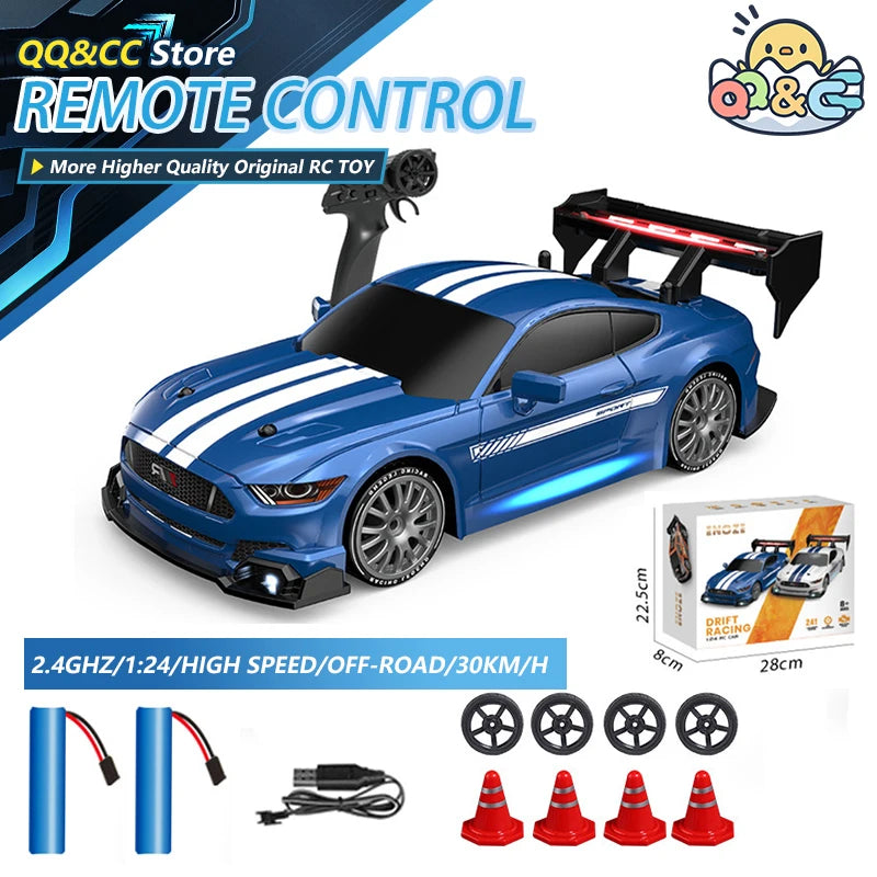 1/24 RC Drift Car 4WD 30km/h with LED Lights – High Speed