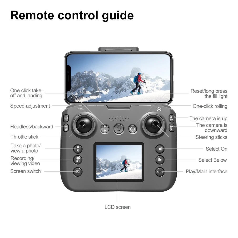 V666 Mini Drone 4K HD Camera FPV Quadcopter with Screen