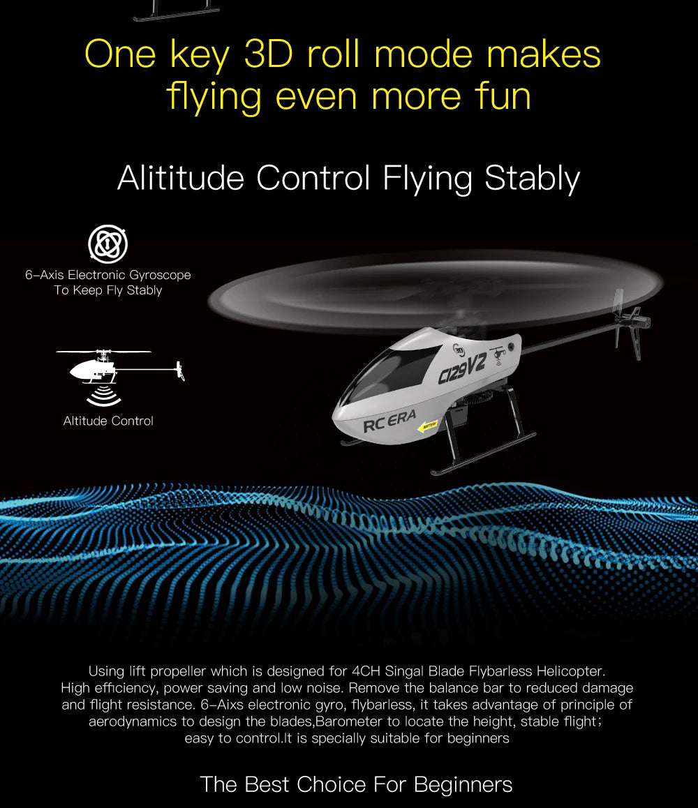 ERA C129V2 RC Helicopter 2.4GHz RTF with 6-Axis Gyro & 3D Flip