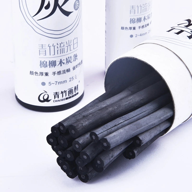 25PCS Charcoal Sticks & Pencils – Sketching & Drawing Art Supplies