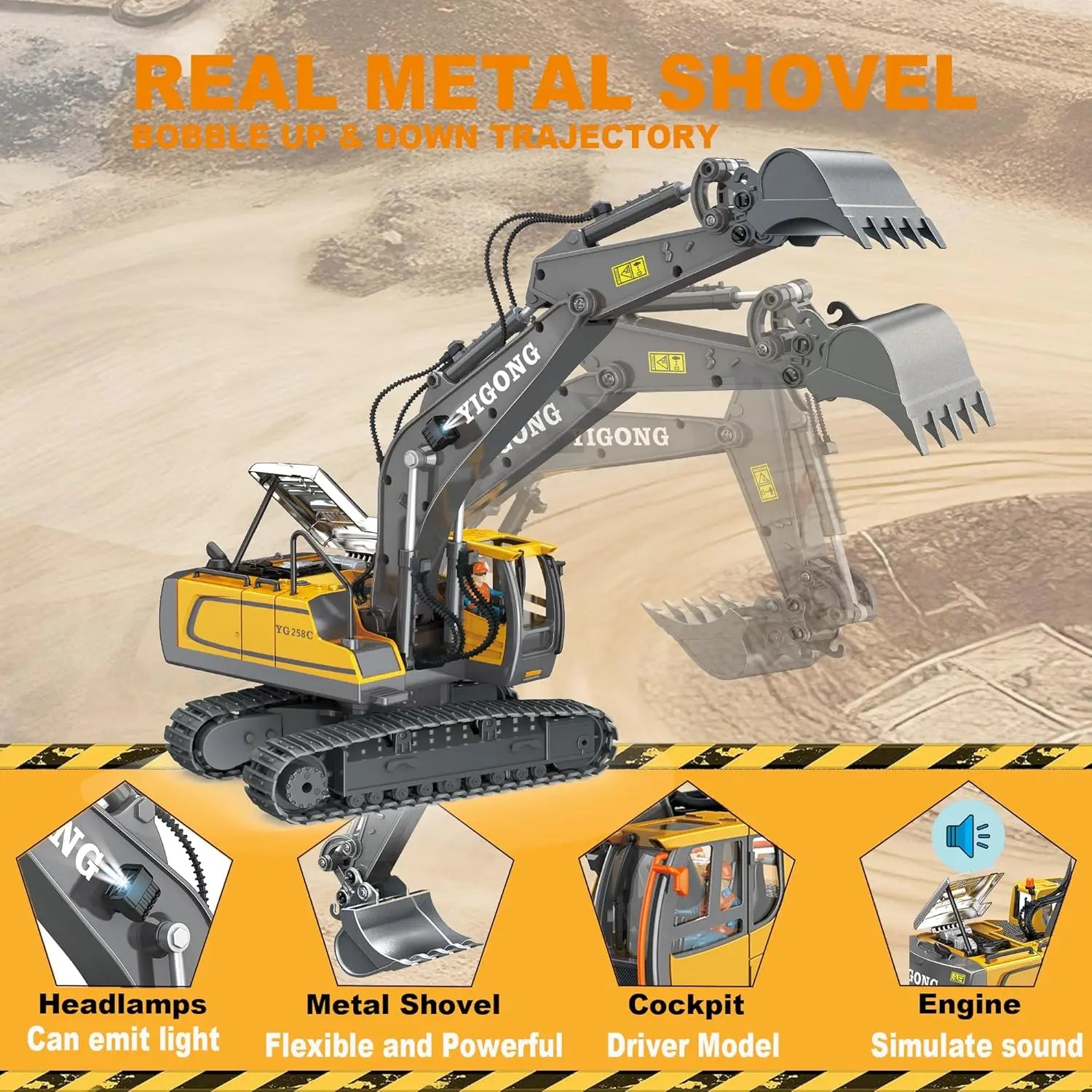 4WD RC Excavator Dump Truck Bulldozer Toy – Construction Vehicle