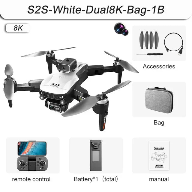 S2S Mini Drone 4K/8K HD Camera Foldable Quadcopter with Obstacle Avoidance