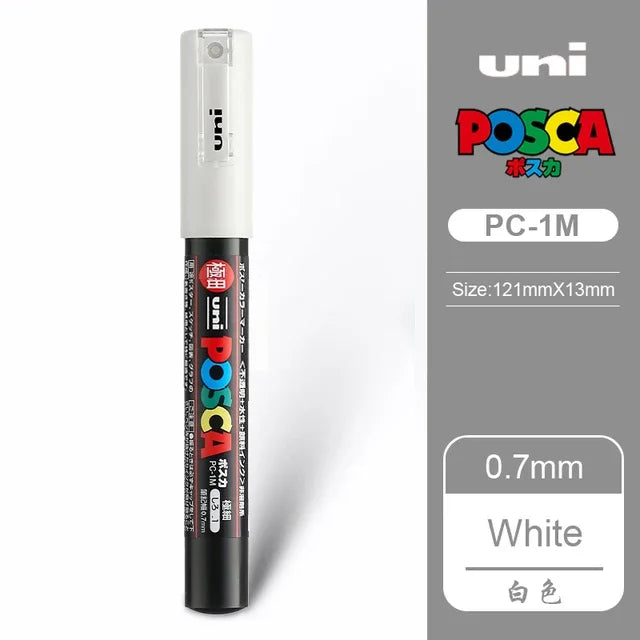 UNI POSCA Acrylic Paint Marker Set – PC-1M/3M/5M Quick-Dry Permanent Pens for Art, Graffiti & Crafts