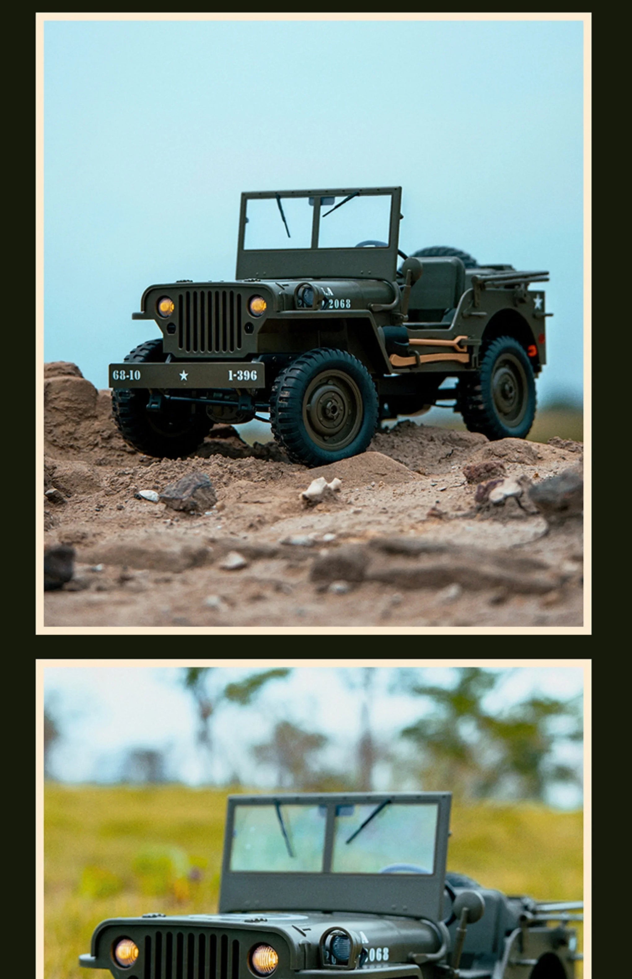 JJRC C8815 RC Jeep Willys 1/12 4WD Military Crawler Truck RTR