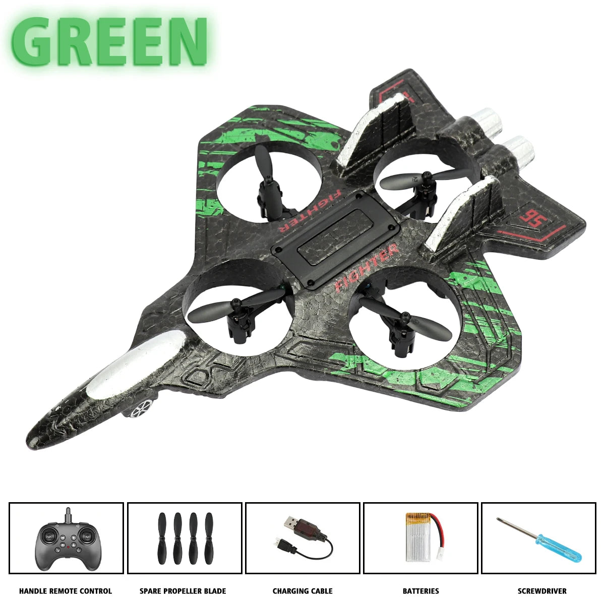 2.4G EPP RC Fighter Plane Glider with Lights – Stunt Aircraft