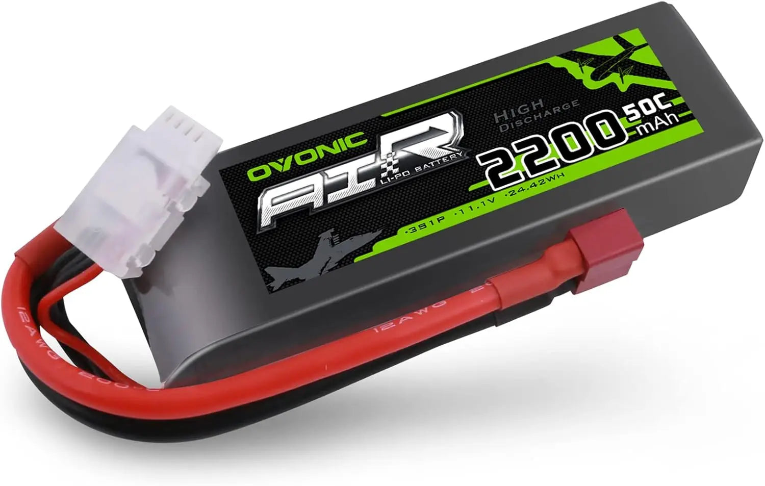 OVONIC 3S 2200mAh 50C Lipo Battery 11.1V with Dean Connector