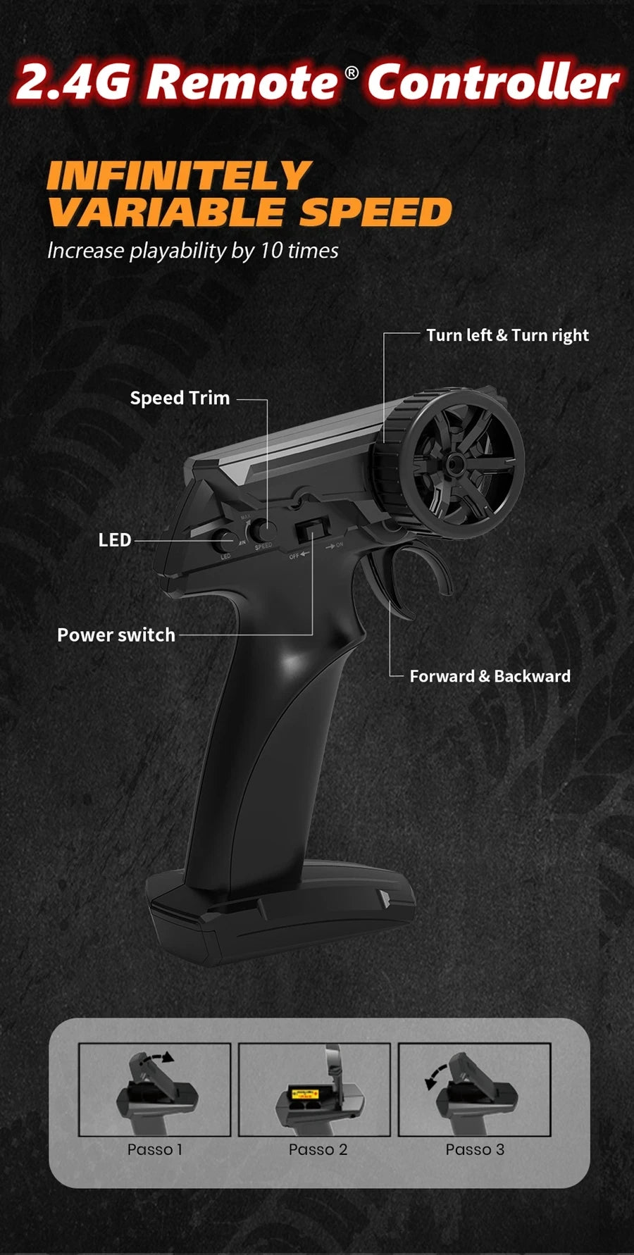 4WD RC Drift Car with LED – High Speed Racing RTR