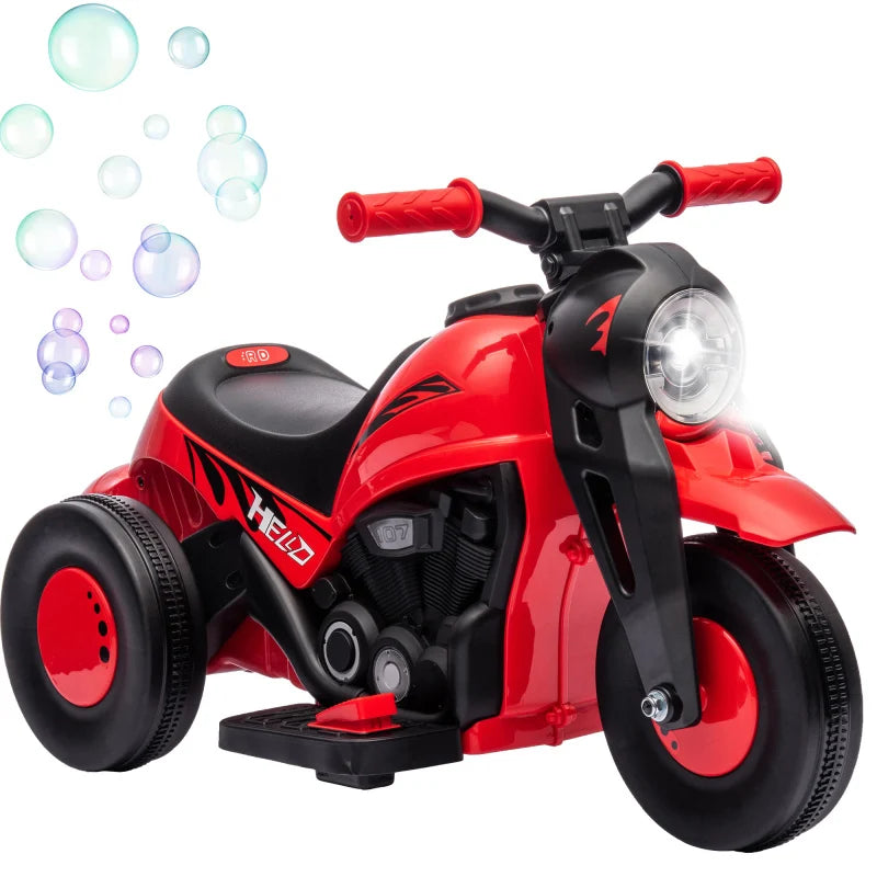 Qaba 6V Electric Kids Motorcycle – Ride-On Bubble Car with Music & Safe Design