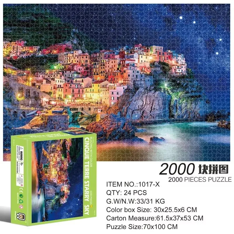 2000-Piece Landscape Jigsaw Puzzle – Educational Game for Kids & Children