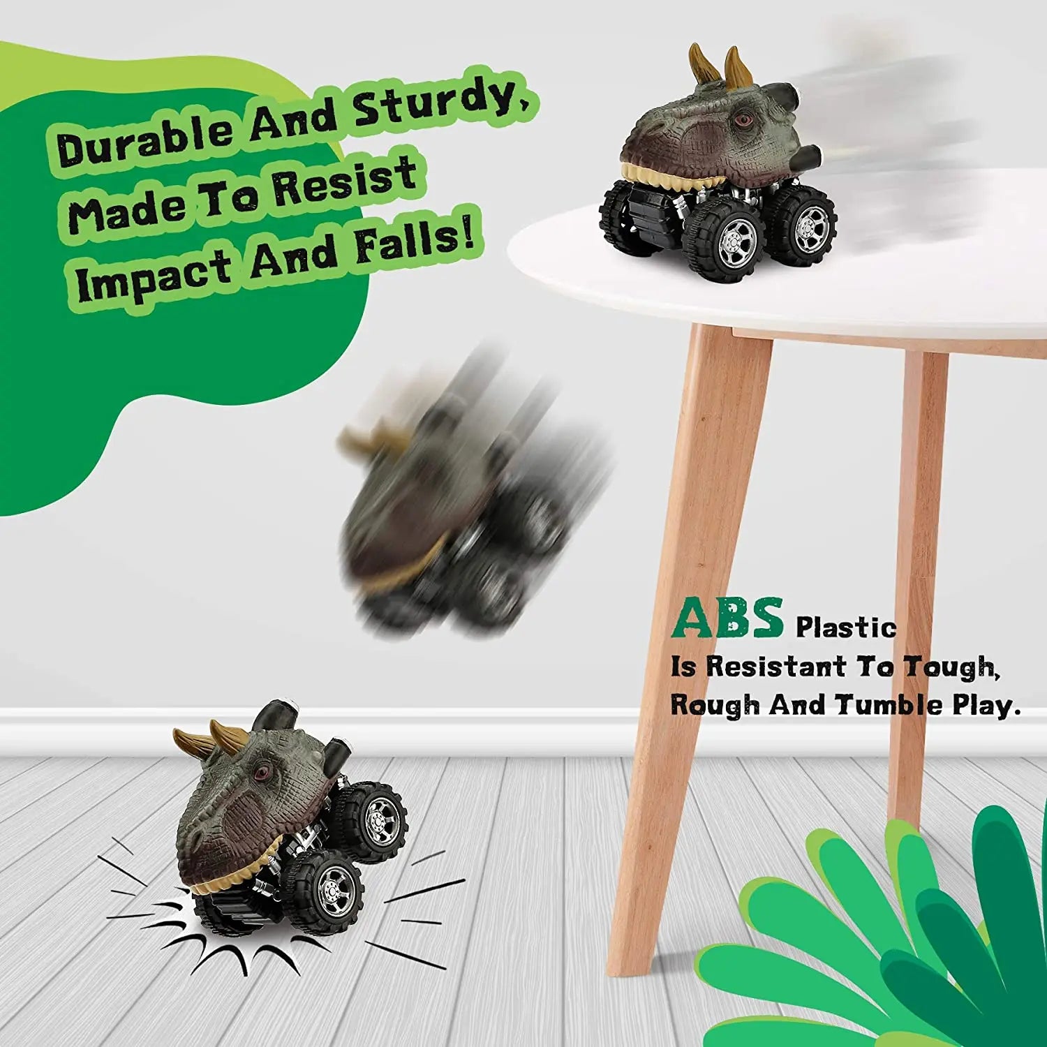 Dinosaur Pull-Back Mini Monster Trucks – Toy Car Set for Kids